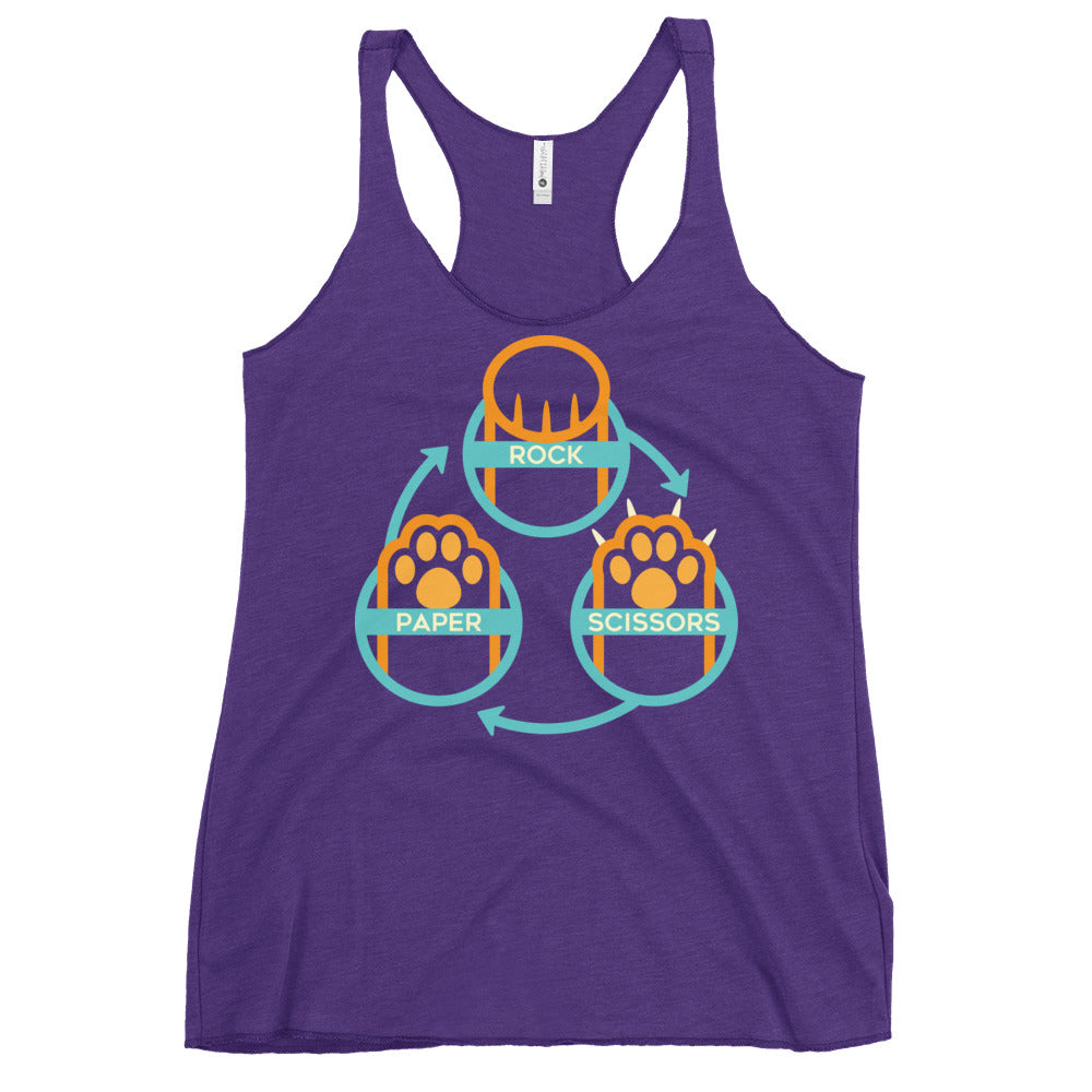 Rock Paper Scissors Paws Women's Racerback Tank