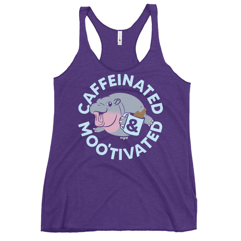 Caffeinated & Moo'tivated Women's Racerback Tank