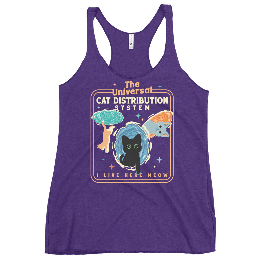 The Universal Cat Distribution System Women's Racerback Tank