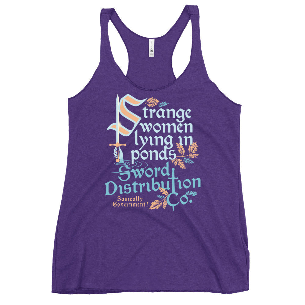 Strange Women Lying In Ponds Sword Distribution Co Women's Racerback Tank