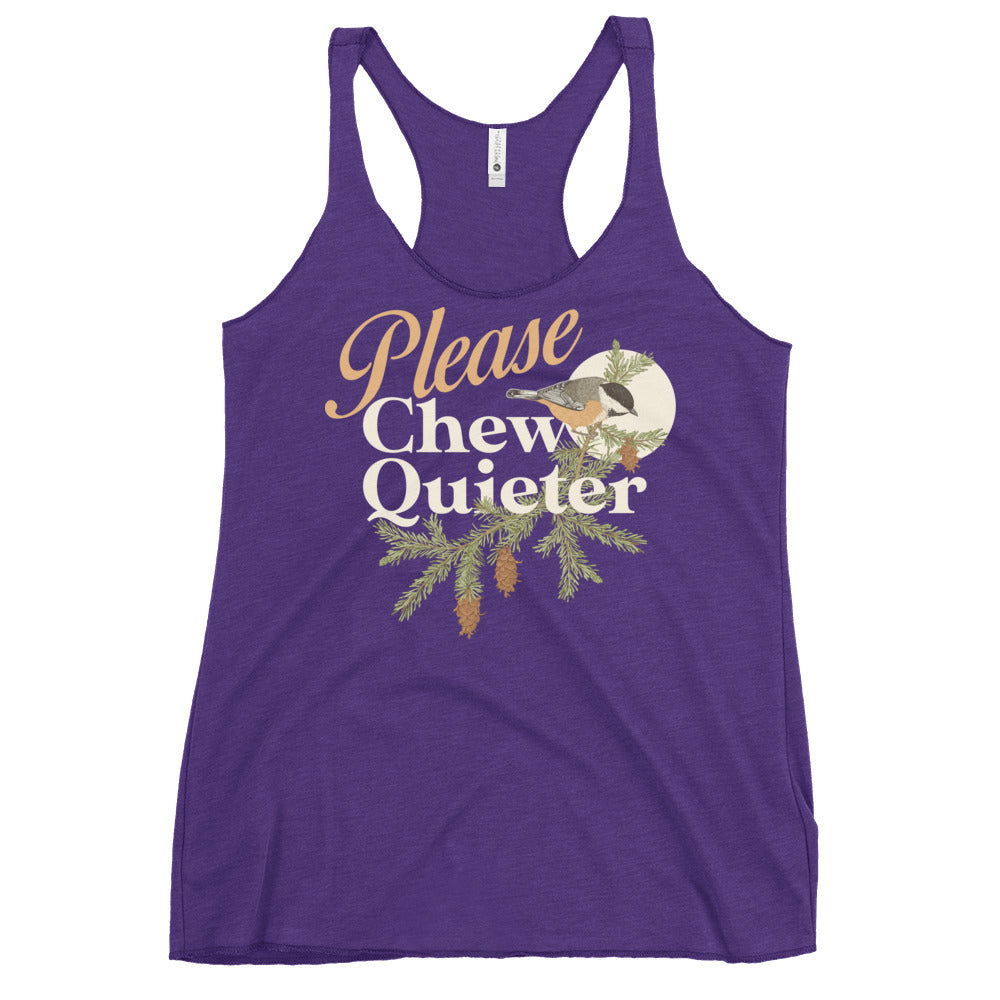 Please Chew Quieter Women's Racerback Tank
