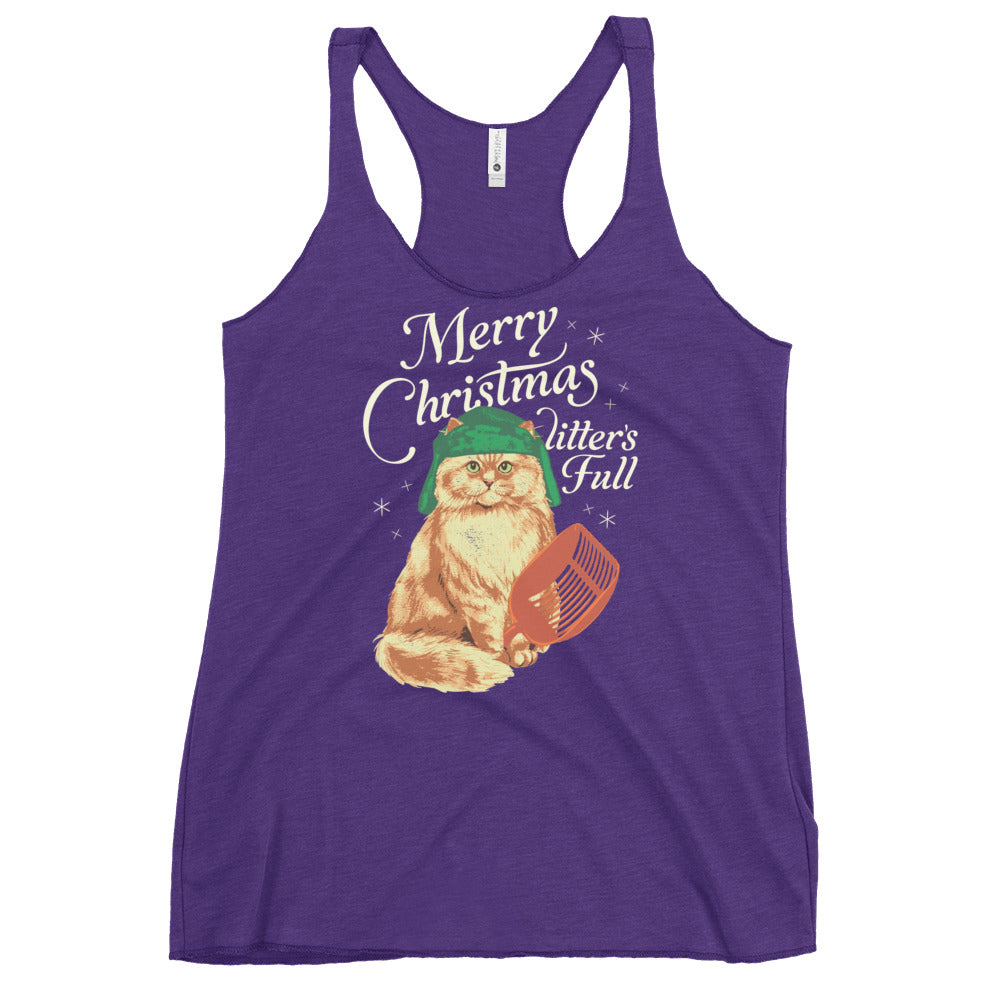 Merry Christmas Litter's Full Women's Racerback Tank