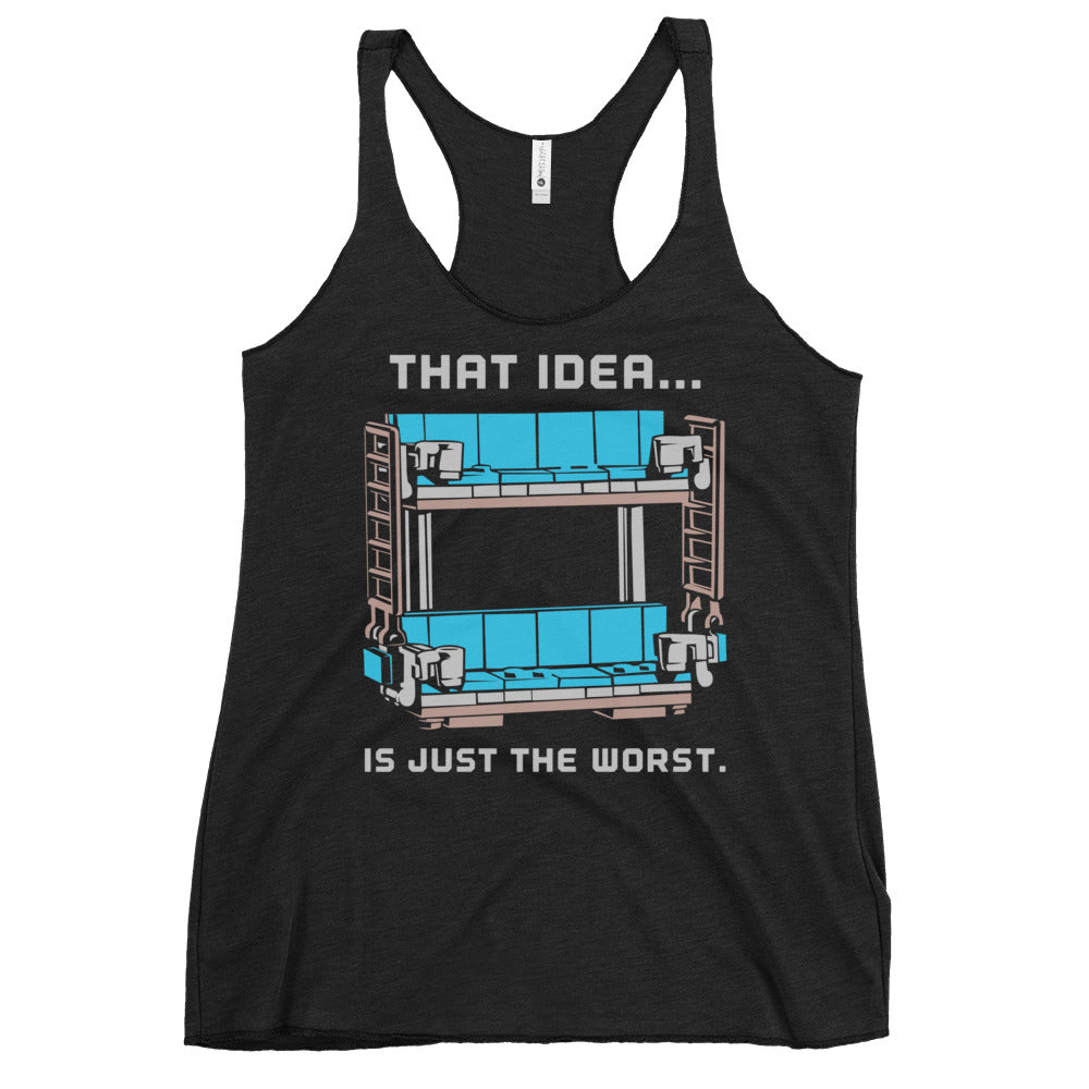 Double Decker Couch Women's Racerback Tank