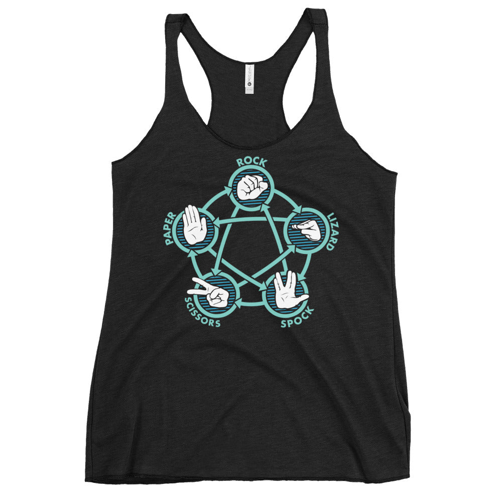 Rock Paper Scissors Lizard Spock Women's Racerback Tank