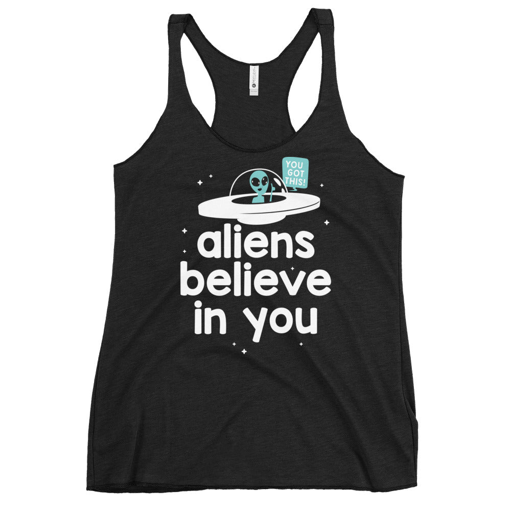 Aliens Believe In You Women's Racerback Tank