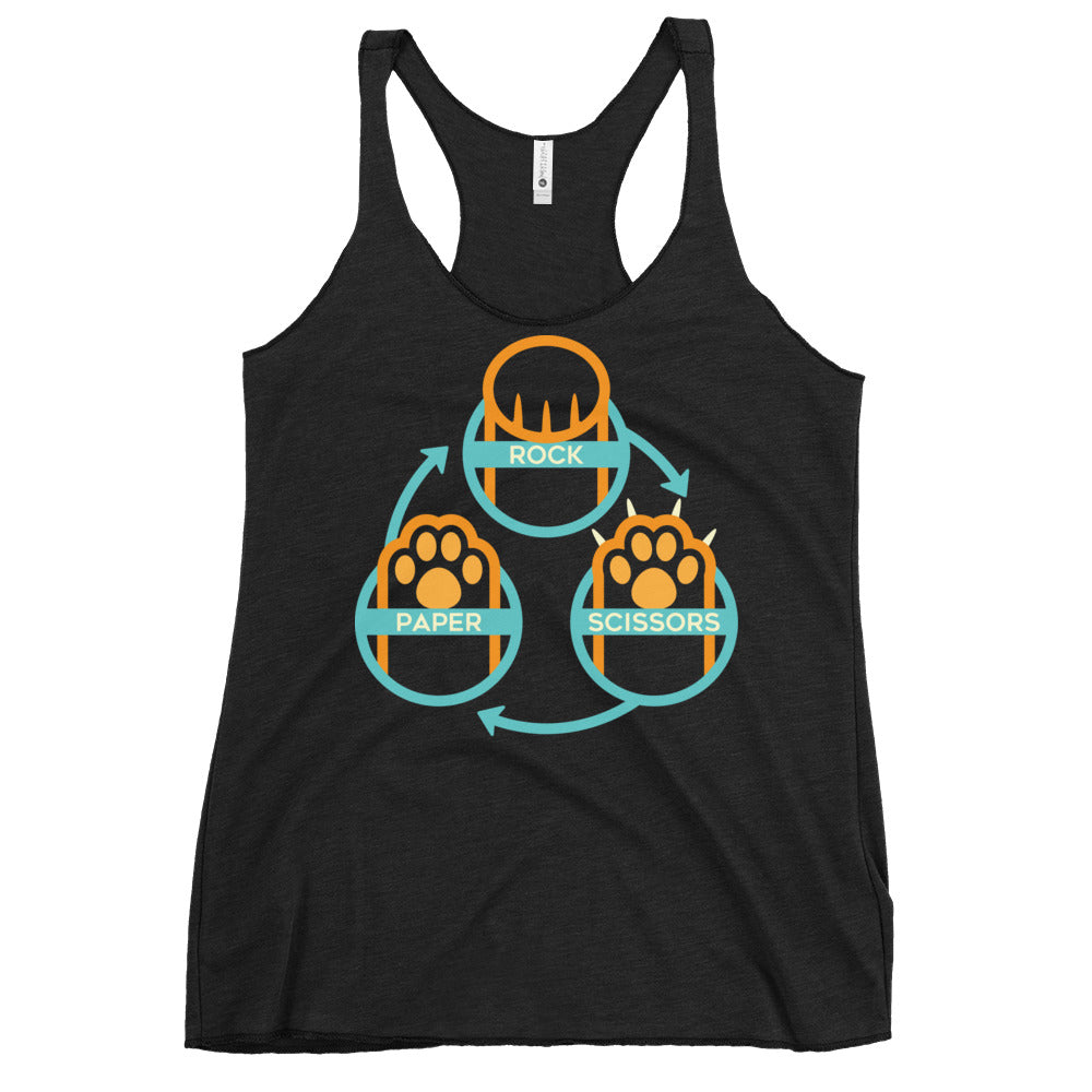 Rock Paper Scissors Paws Women's Racerback Tank