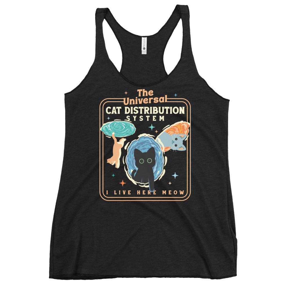 The Universal Cat Distribution System Women's Racerback Tank