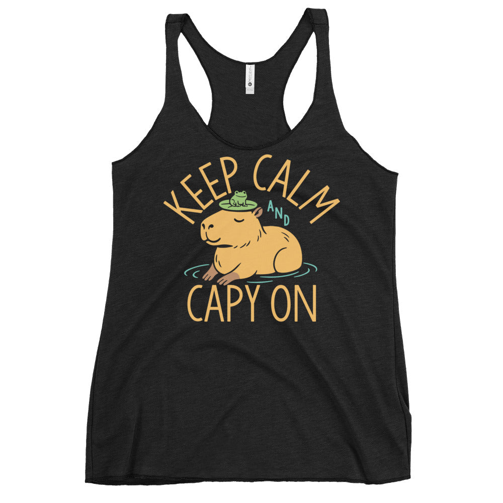 Keep Calm And Capy On Women's Racerback Tank