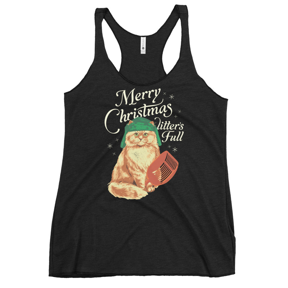 Merry Christmas Litter's Full Women's Racerback Tank