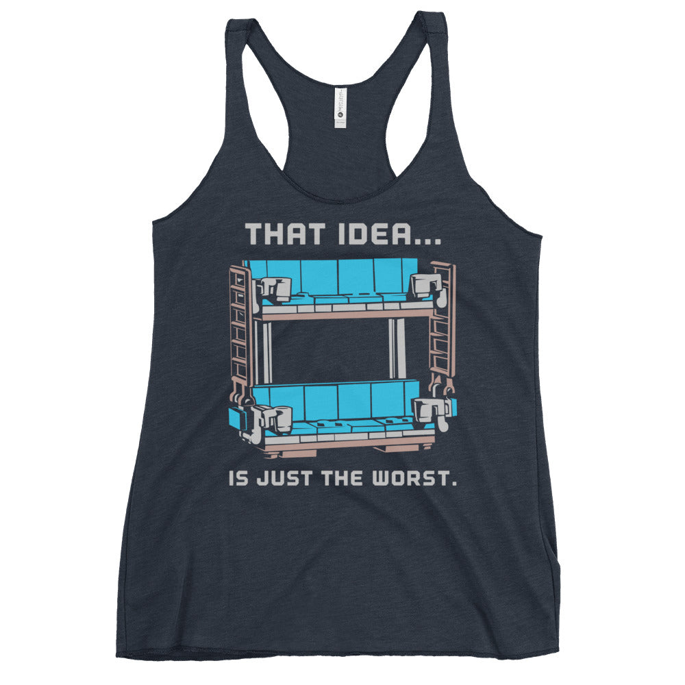 Double Decker Couch Women's Racerback Tank