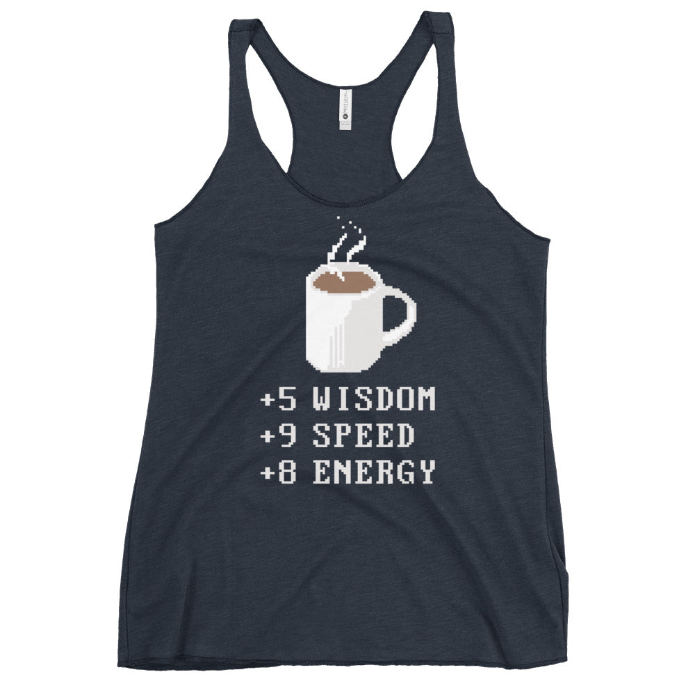Coffee Plus To Stats Women's Racerback Tank