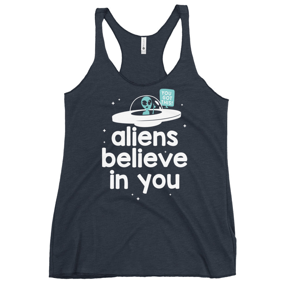 Aliens Believe In You Women's Racerback Tank