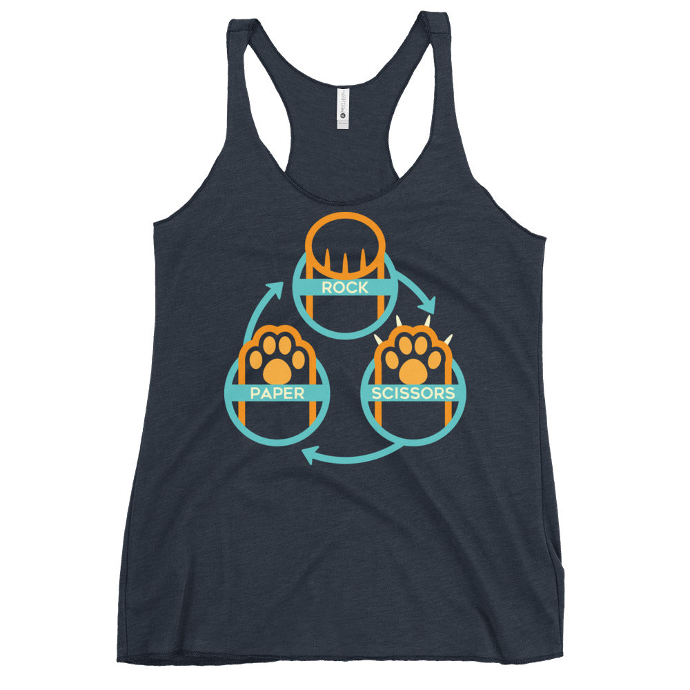 Rock Paper Scissors Paws Women's Racerback Tank