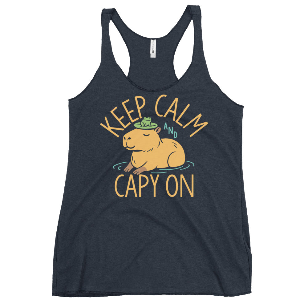 Keep Calm And Capy On Women's Racerback Tank