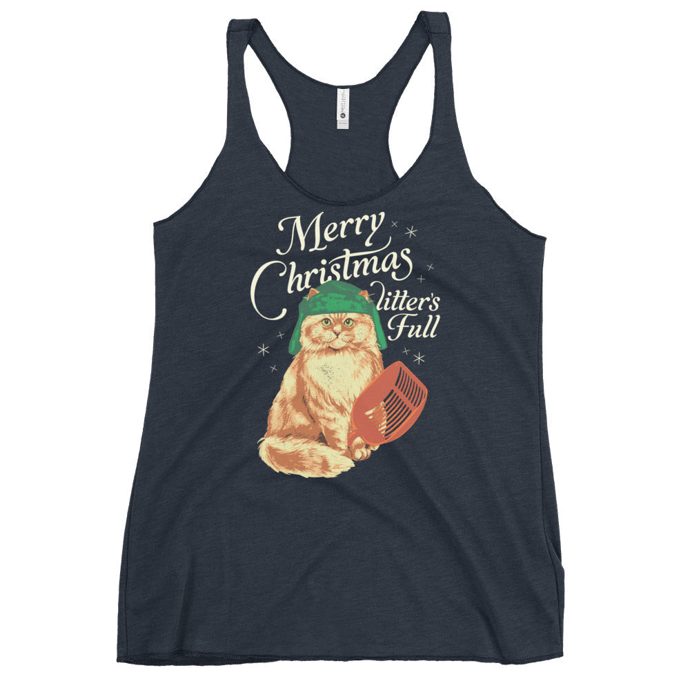 Merry Christmas Litter's Full Women's Racerback Tank
