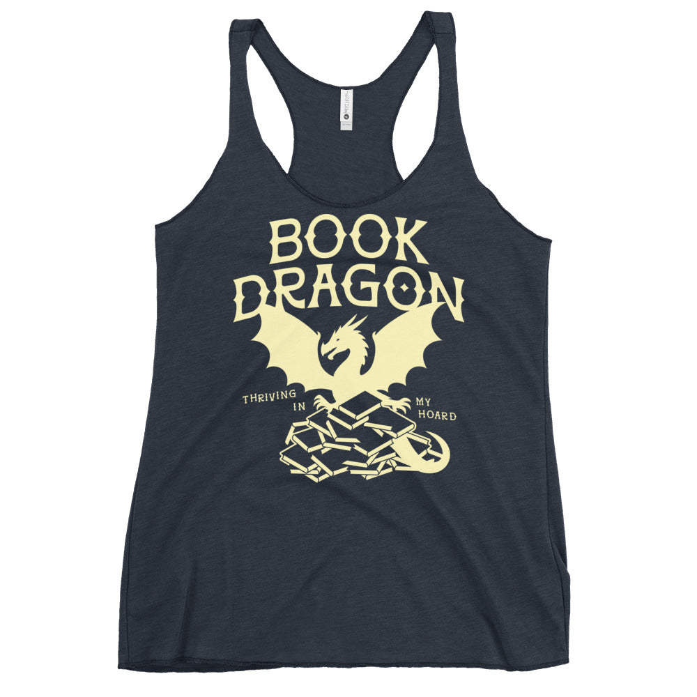 Book Dragon Thriving In My Hoard Women's Racerback Tank