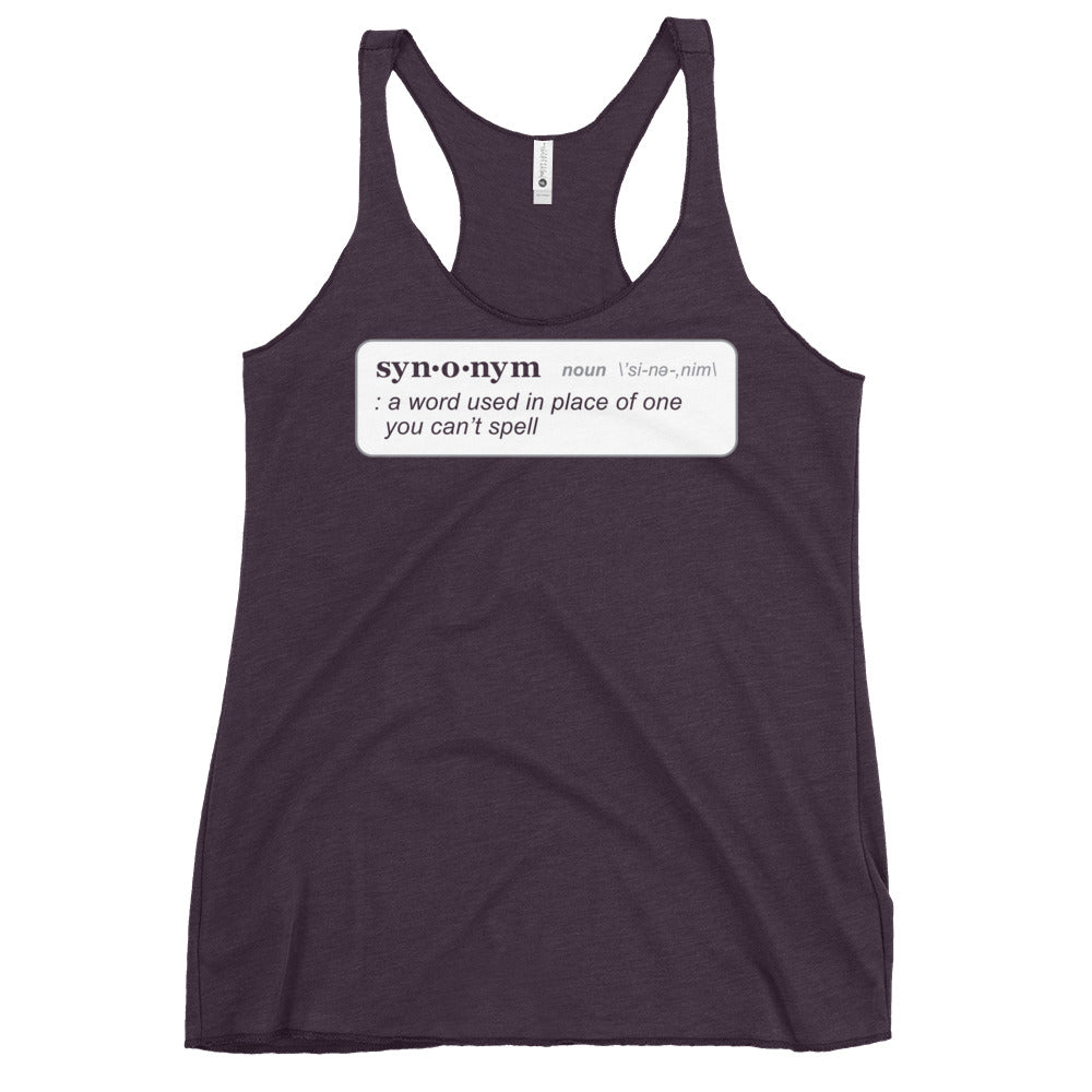Synonym Definition Women's Racerback Tank
