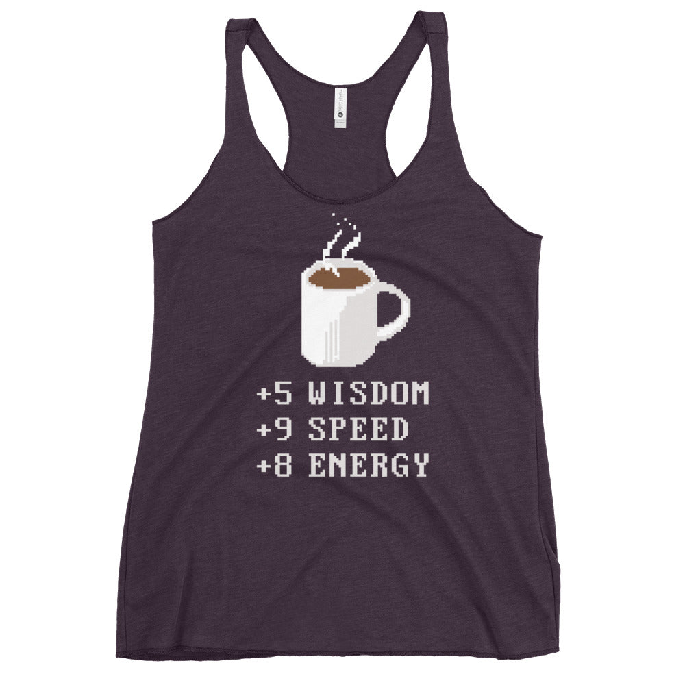 Coffee Plus To Stats Women's Racerback Tank
