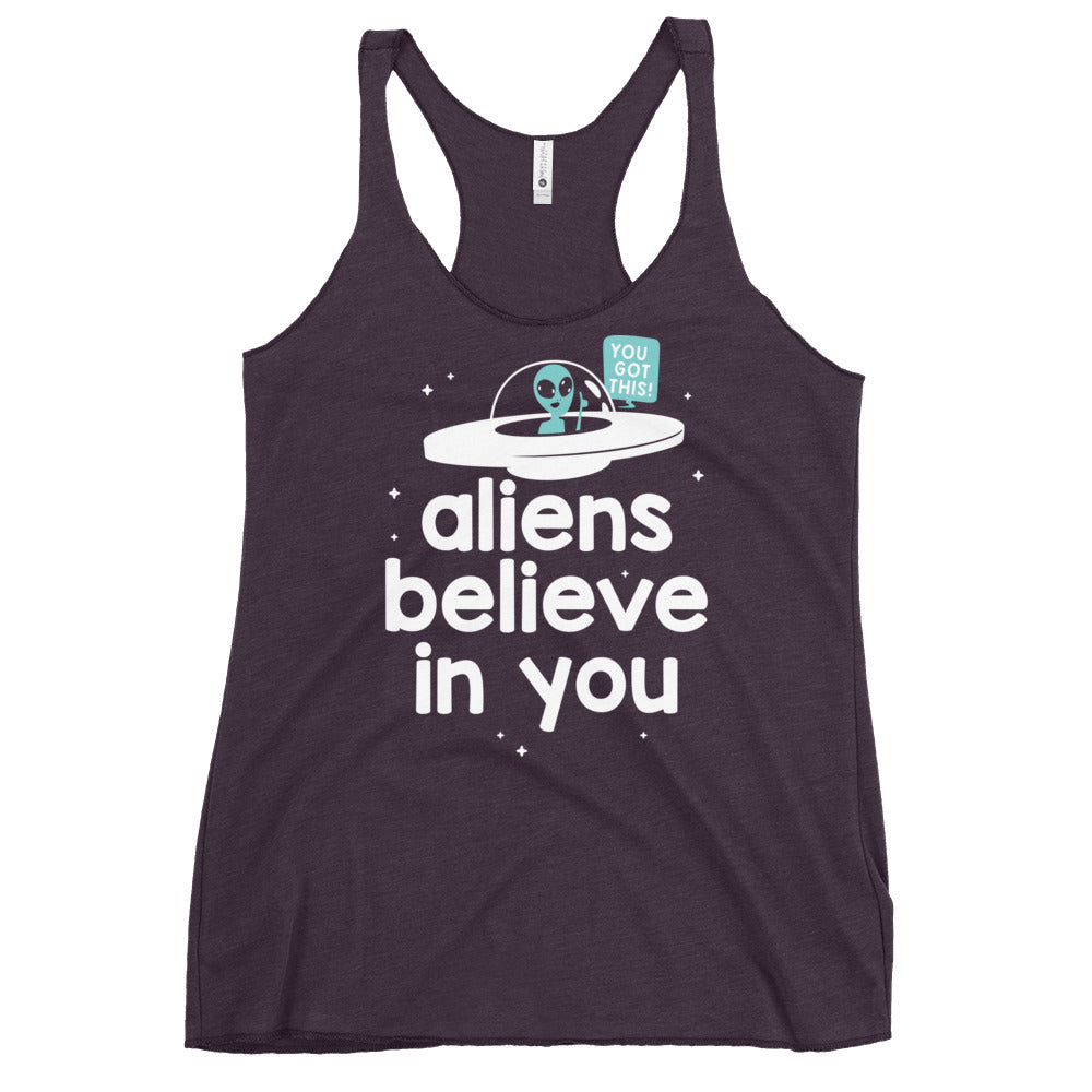Aliens Believe In You Women's Racerback Tank