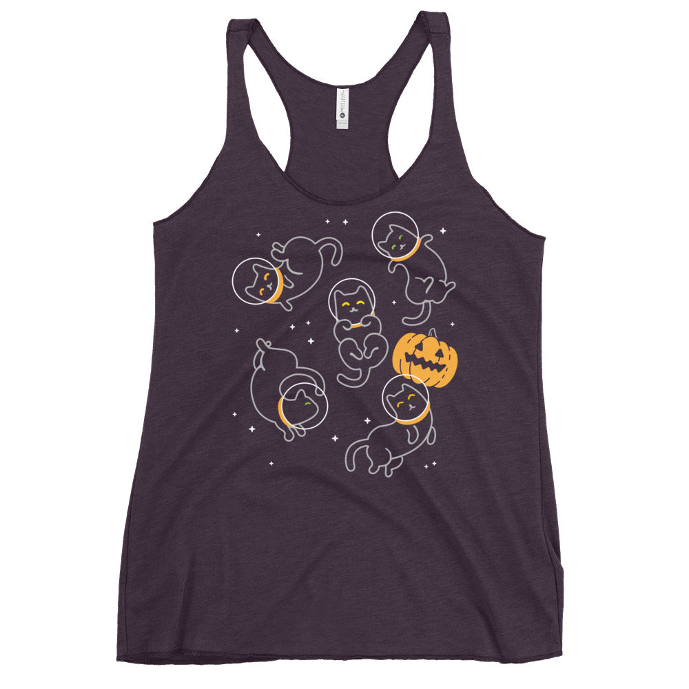Cat Halloween In Space Women's Racerback Tank