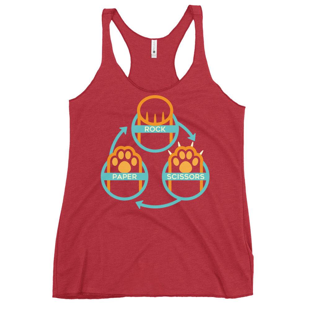 Rock Paper Scissors Paws Women's Racerback Tank