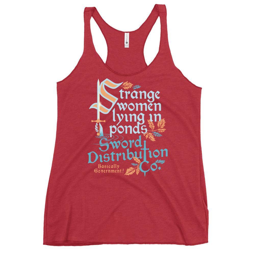 Strange Women Lying In Ponds Sword Distribution Co Women's Racerback Tank