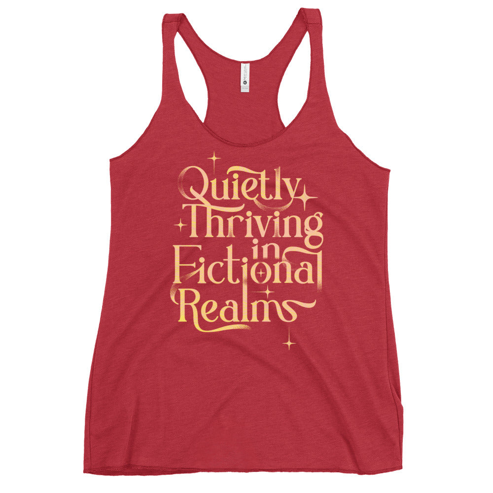 Quietly Thriving In Fictional Realms Women's Racerback Tank
