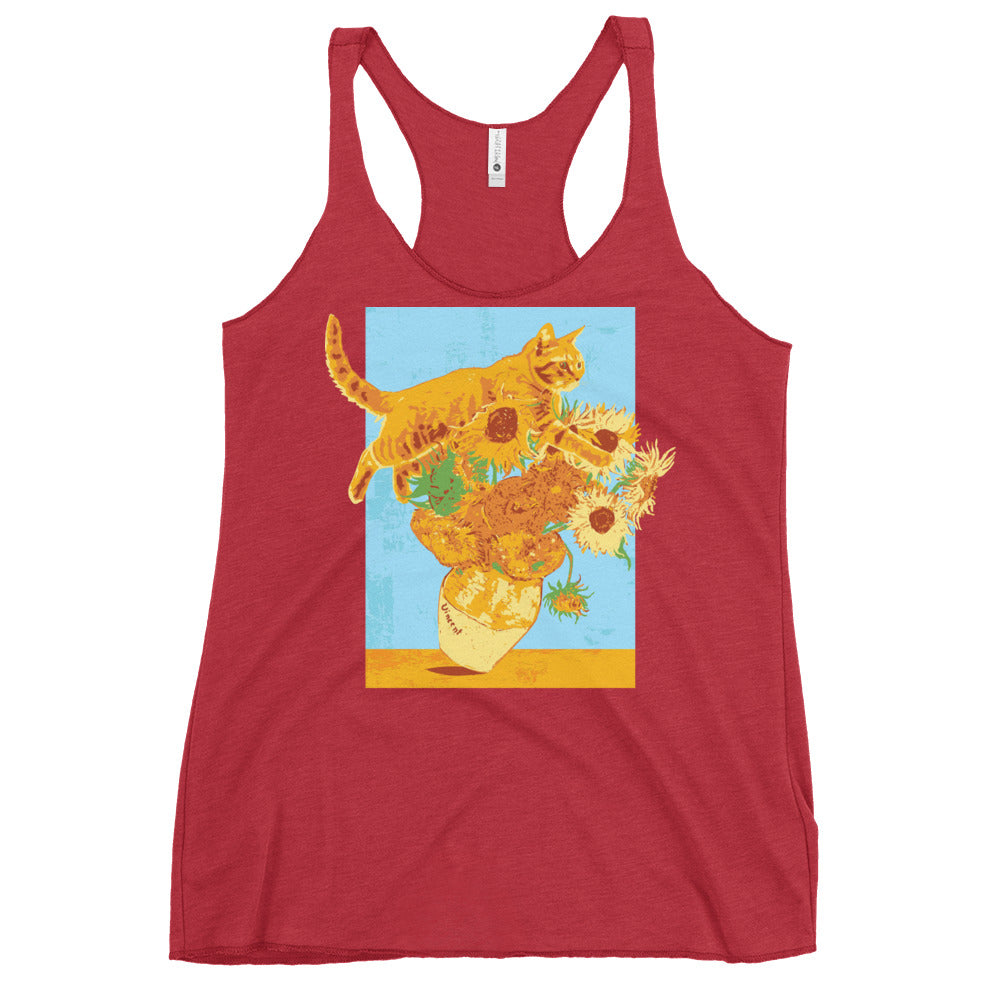 Van Gogh's Cat Women's Racerback Tank