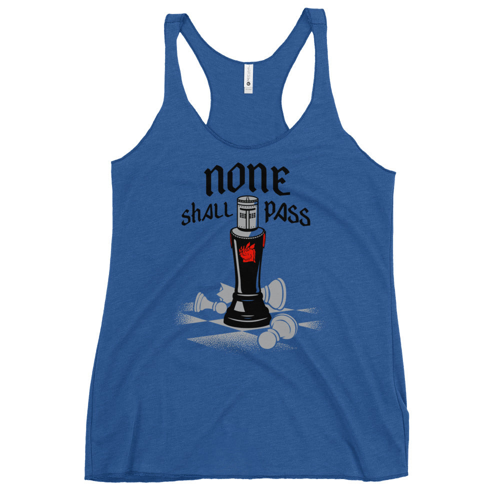 None Shall Pass Black Knight Women's Racerback Tank
