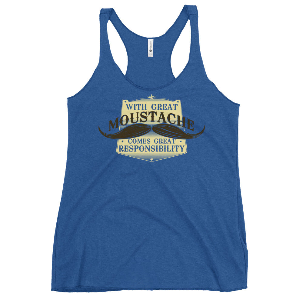 With Great Moustache Women's Racerback Tank