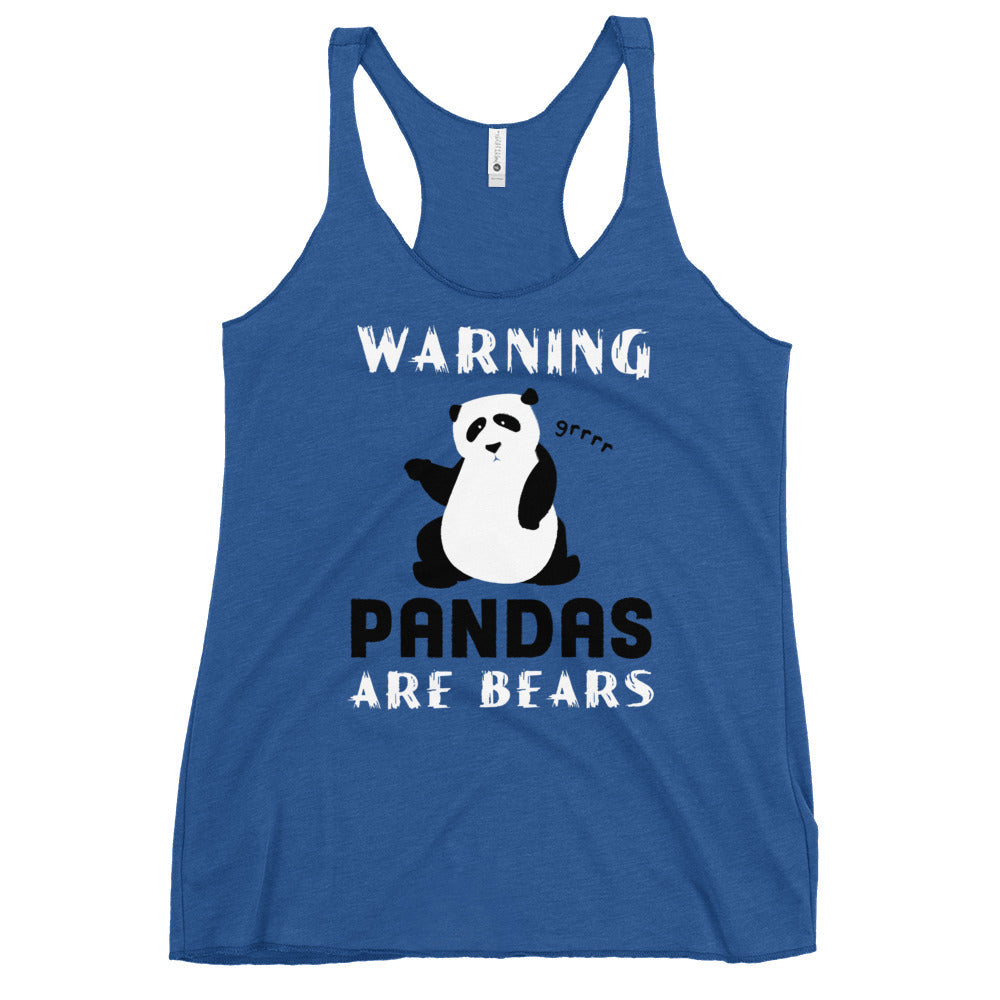 Warning, Pandas Are Bears Women's Racerback Tank