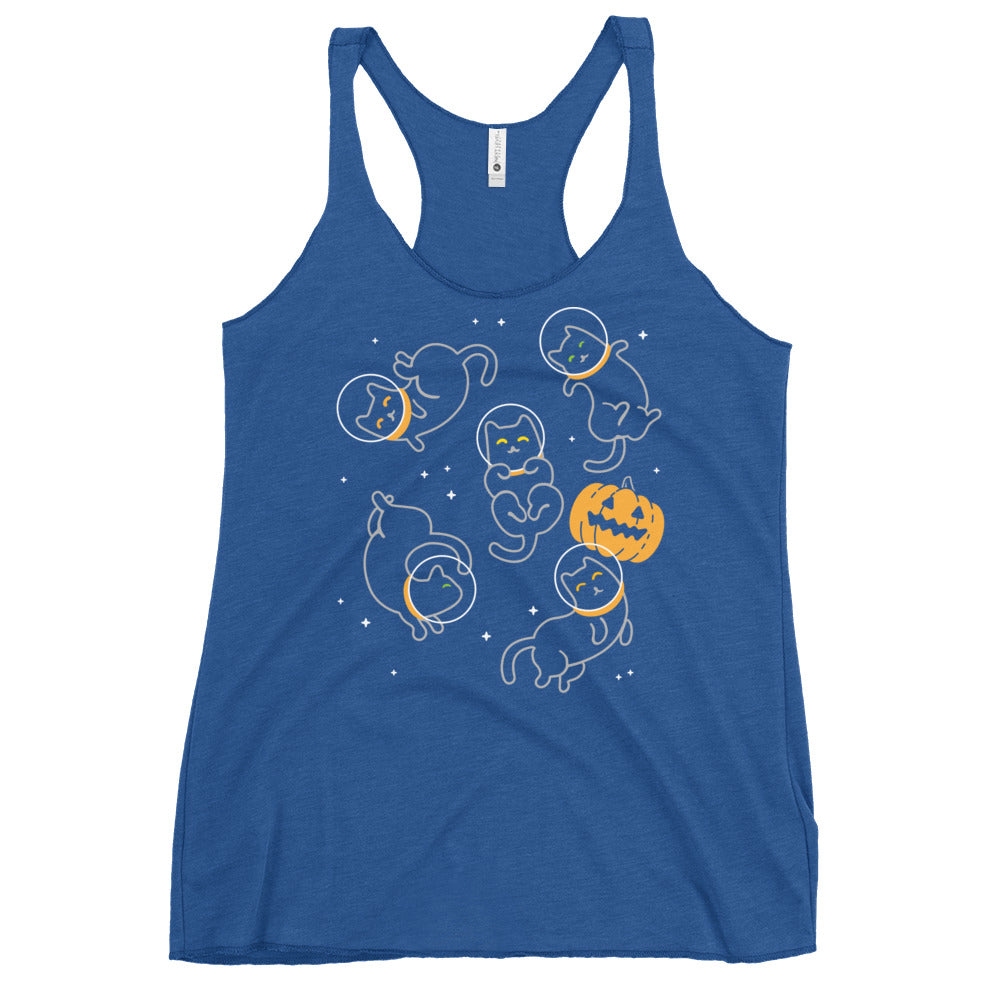 Cat Halloween In Space Women's Racerback Tank