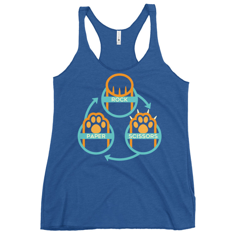 Rock Paper Scissors Paws Women's Racerback Tank