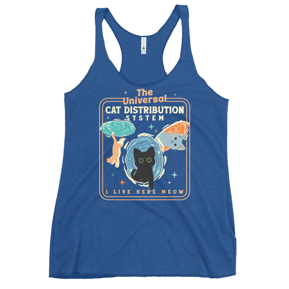 The Universal Cat Distribution System Women's Racerback Tank