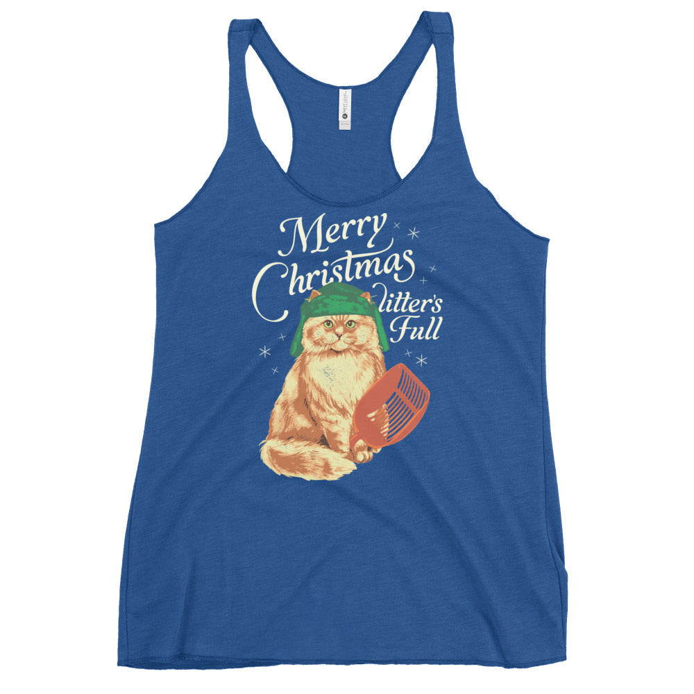 Merry Christmas Litter's Full Women's Racerback Tank