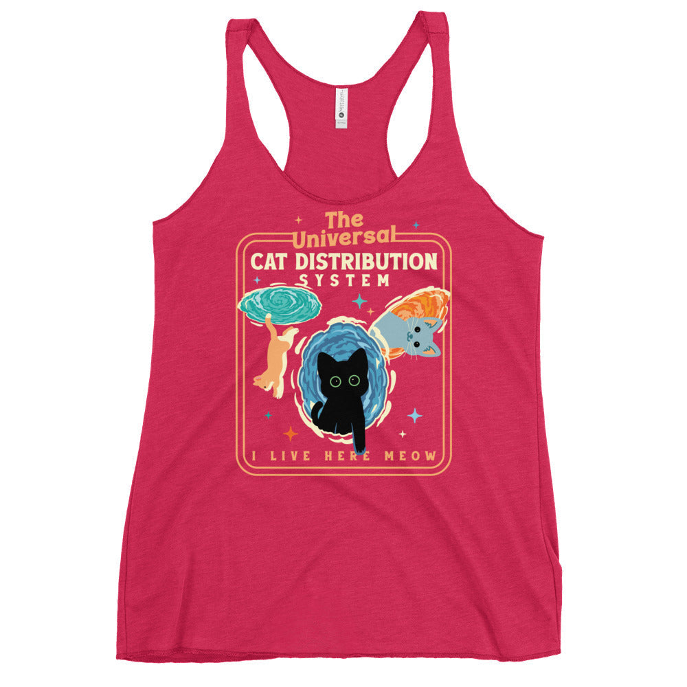 The Universal Cat Distribution System Women's Racerback Tank