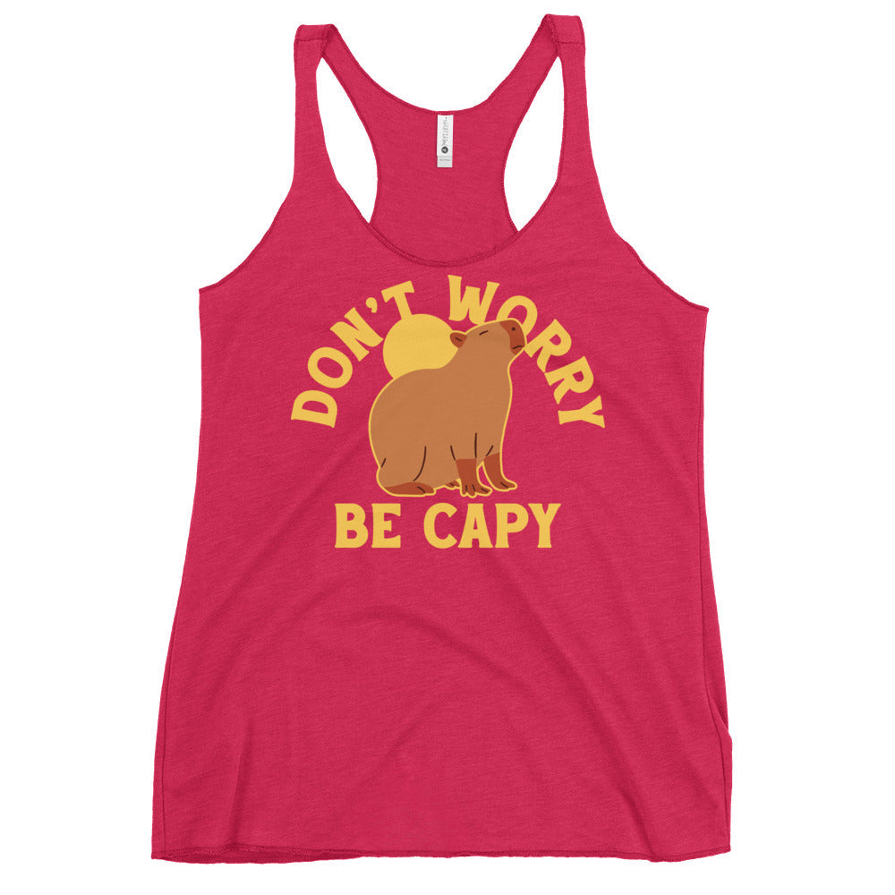 Don't Worry Be Capy Women's Racerback Tank