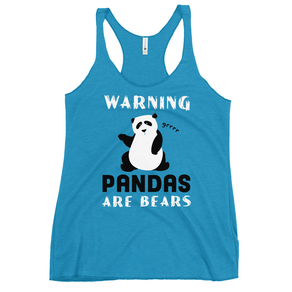Warning, Pandas Are Bears Women's Racerback Tank