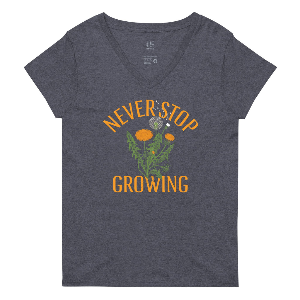 Never Stop Growing Women's V-Neck Tee