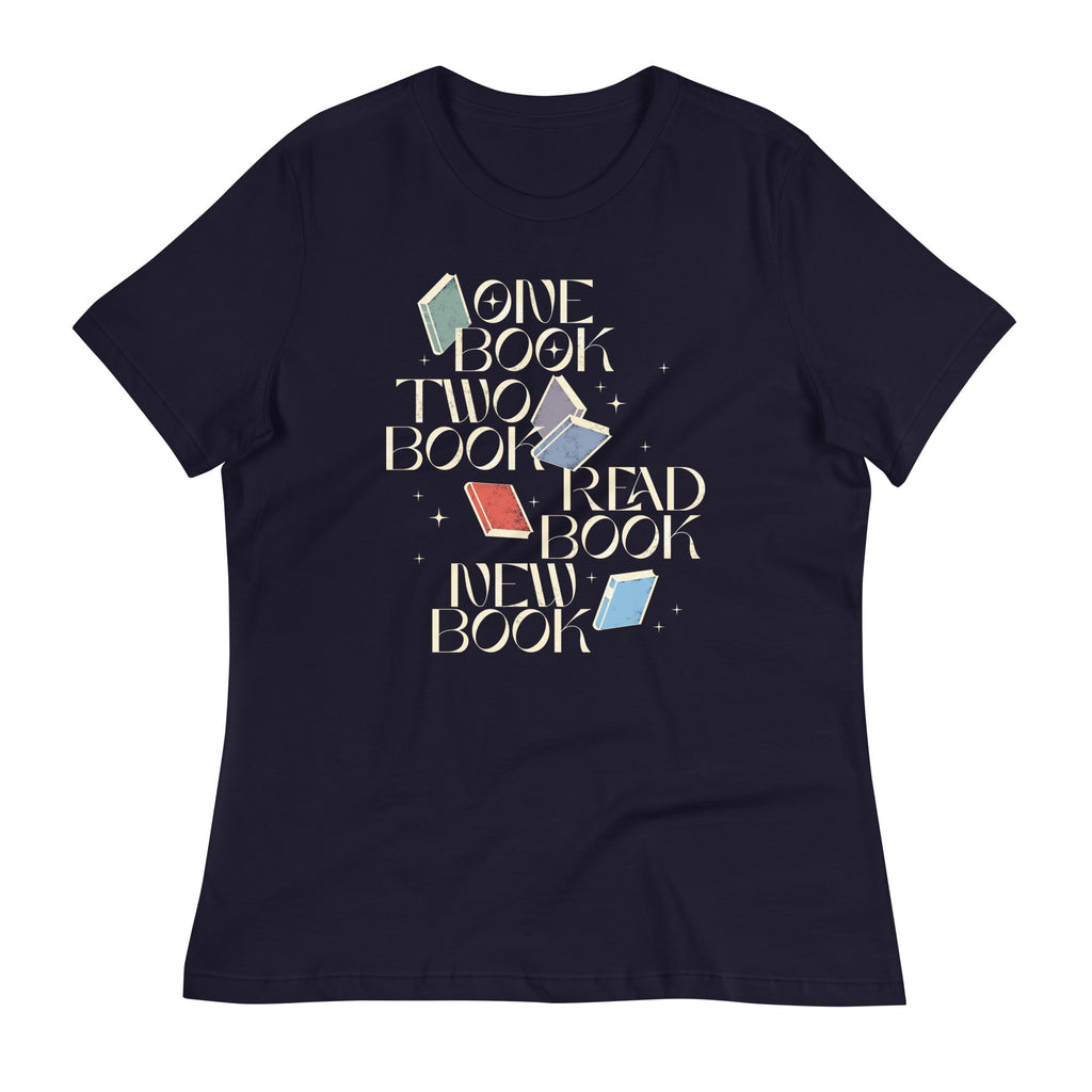 One Book Two Book Read Book New Book Women's Signature Tee