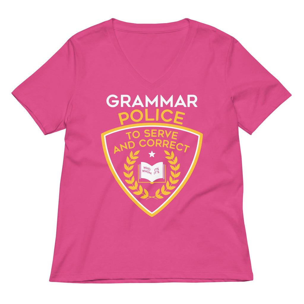 Grammar Police Women's V-Neck Tee