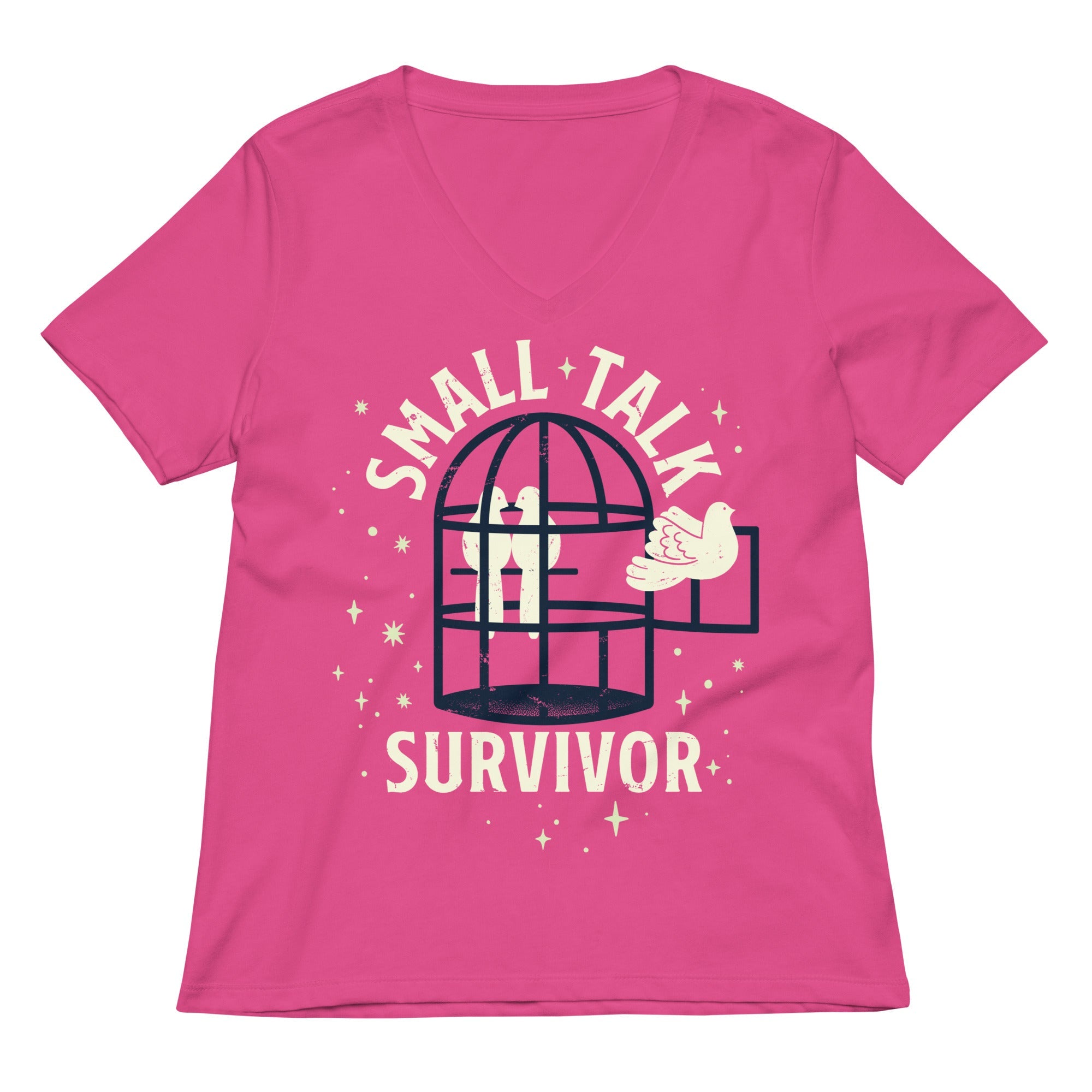 Small Talk Survivor Women's V-Neck Tee