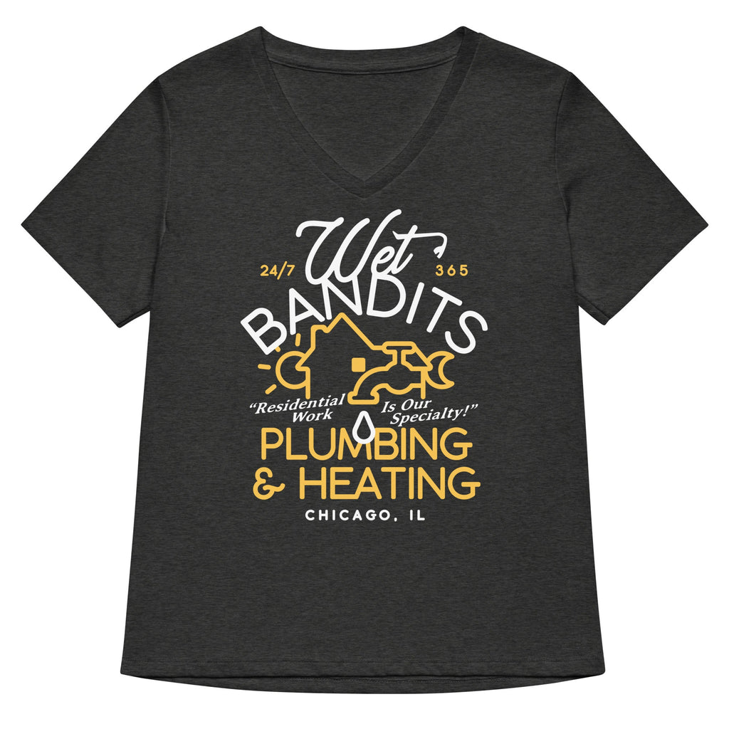 Wet Bandits Plumbing & Heating Women's V-Neck Tee