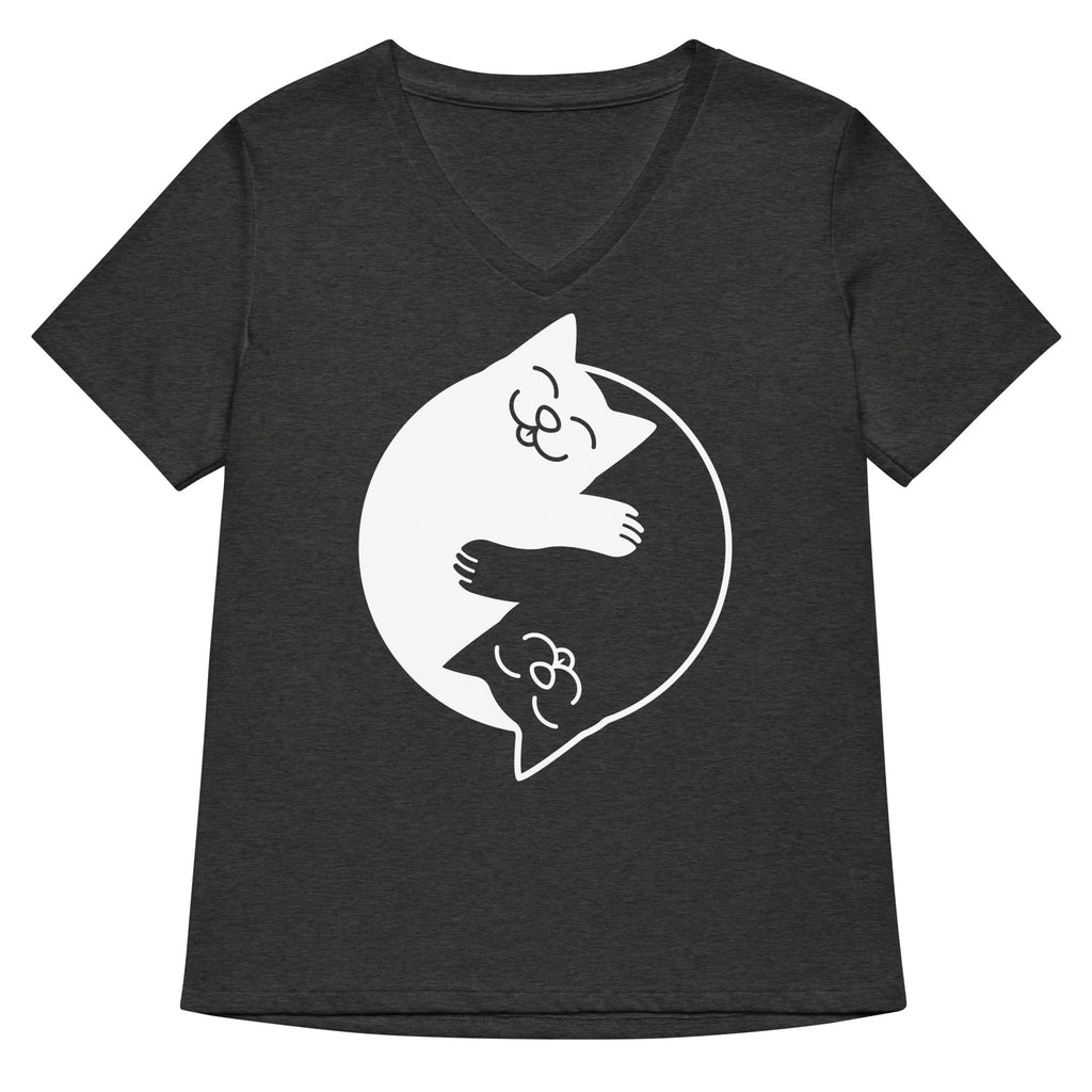 Yin Yang Cats Women's V-Neck Tee