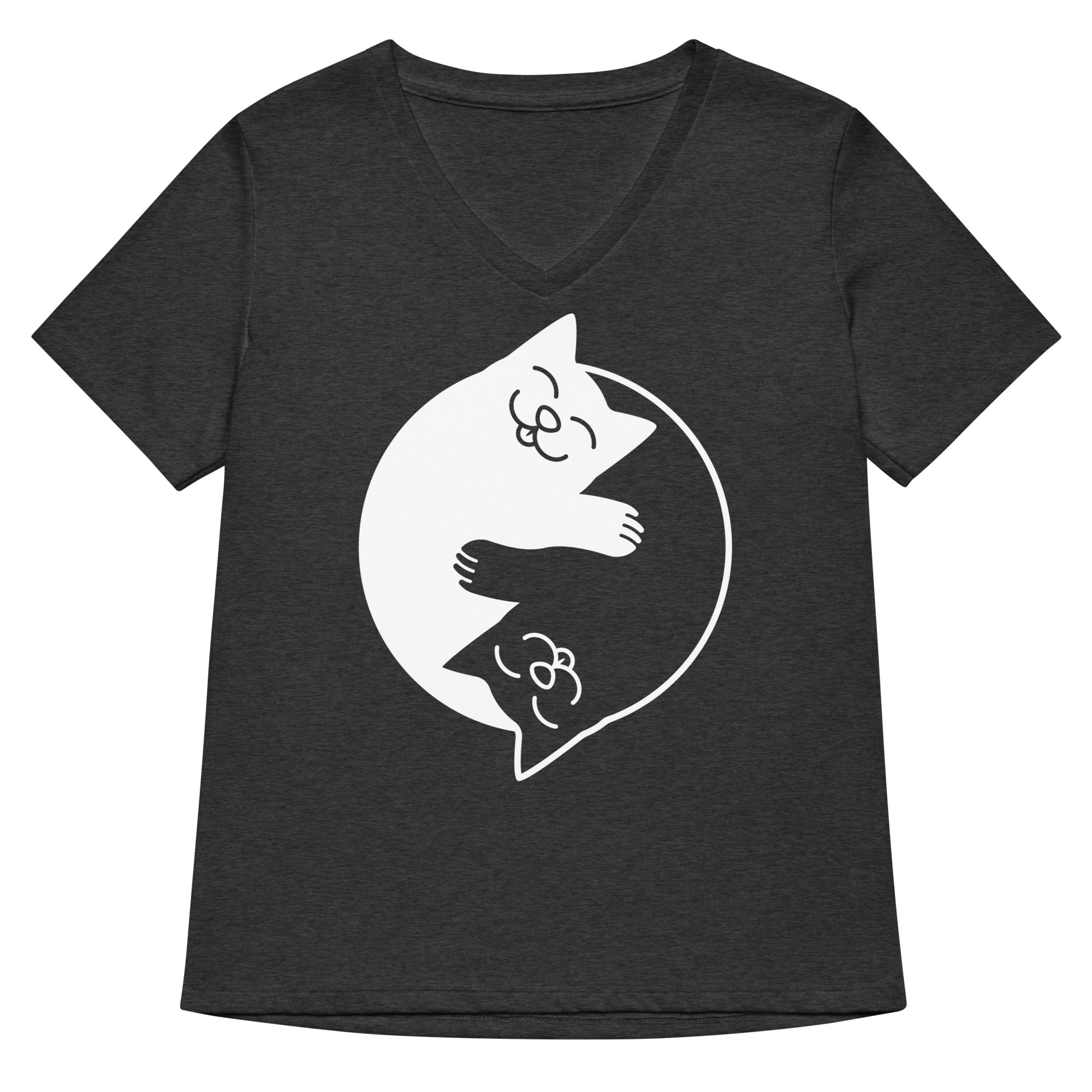 Yin Yang Cats Women's V-Neck Tee