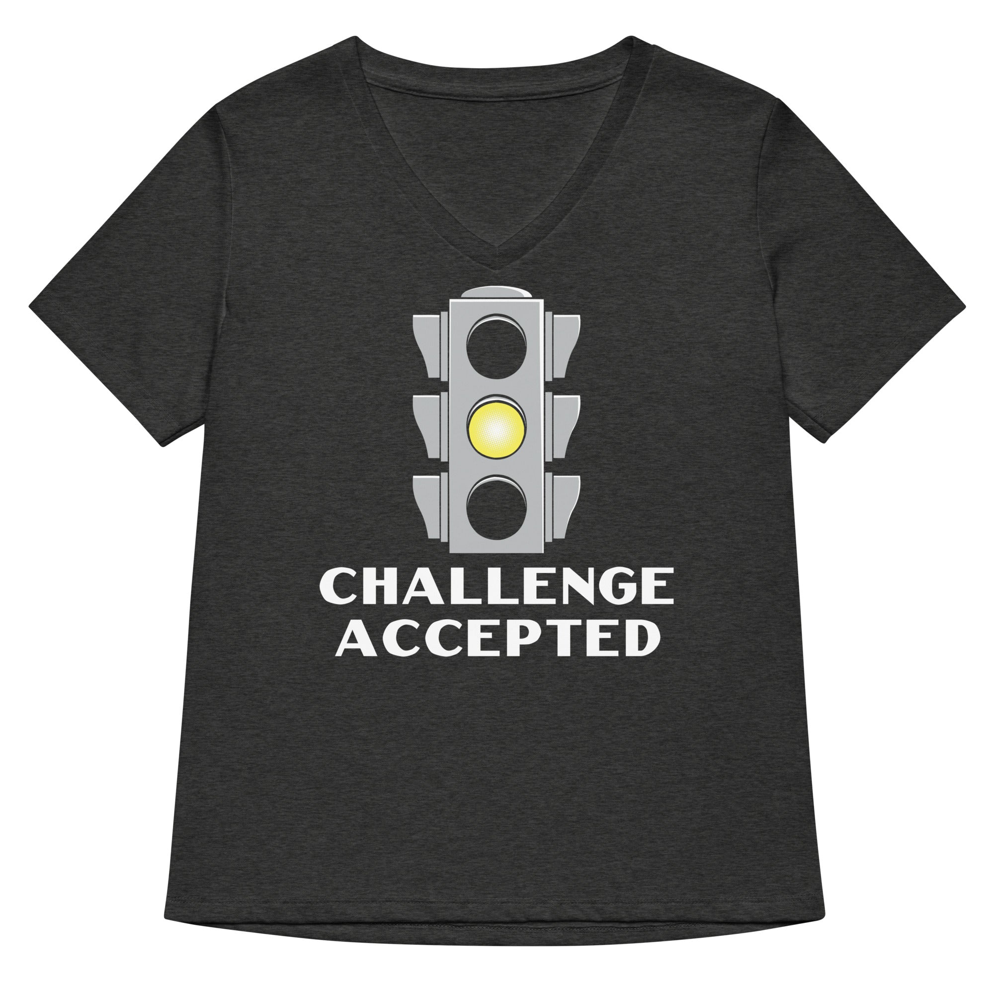 Challenge Accepted Stoplight Women's V-Neck Tee