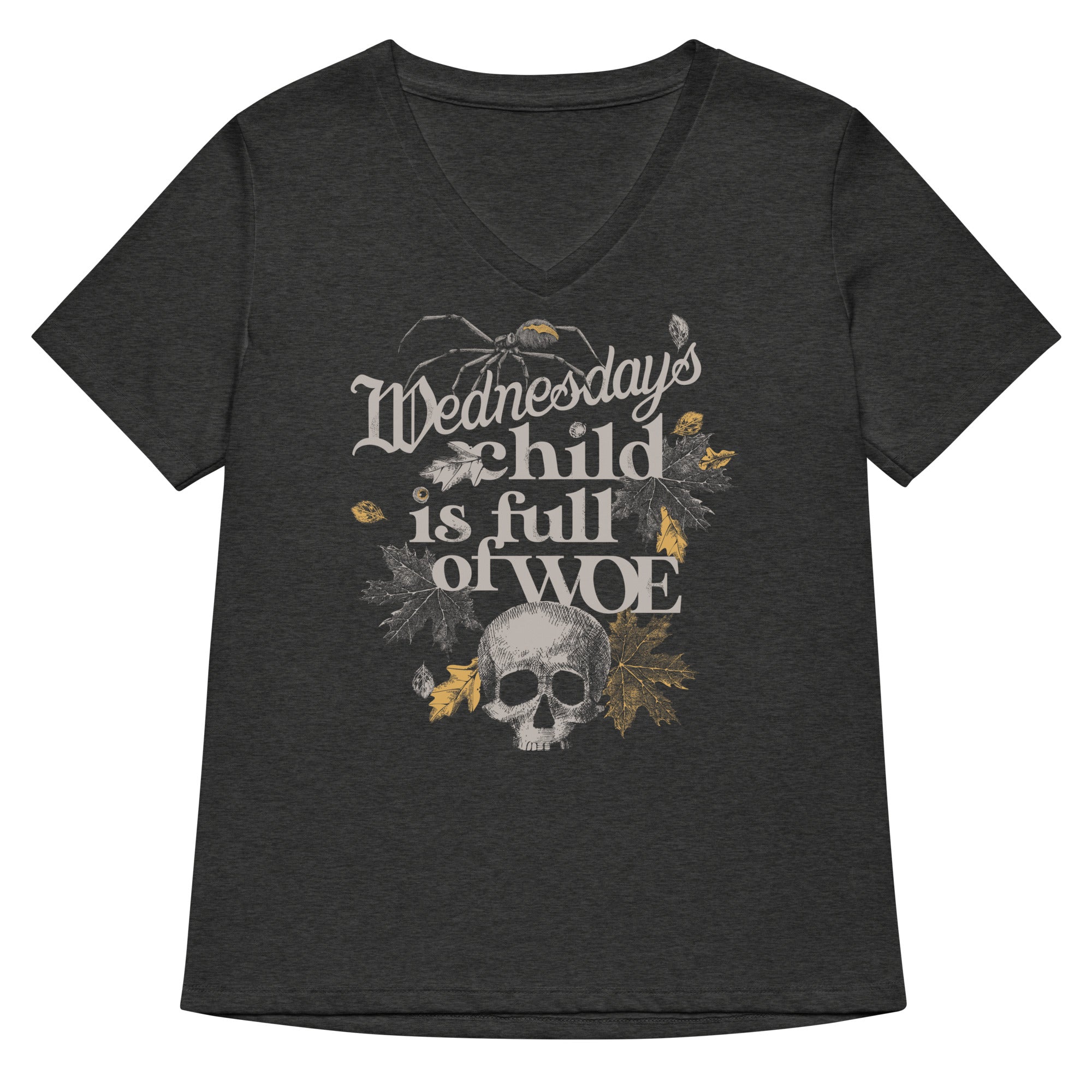 Wednesday's Child Is Full Of Woe Women's V-Neck Tee