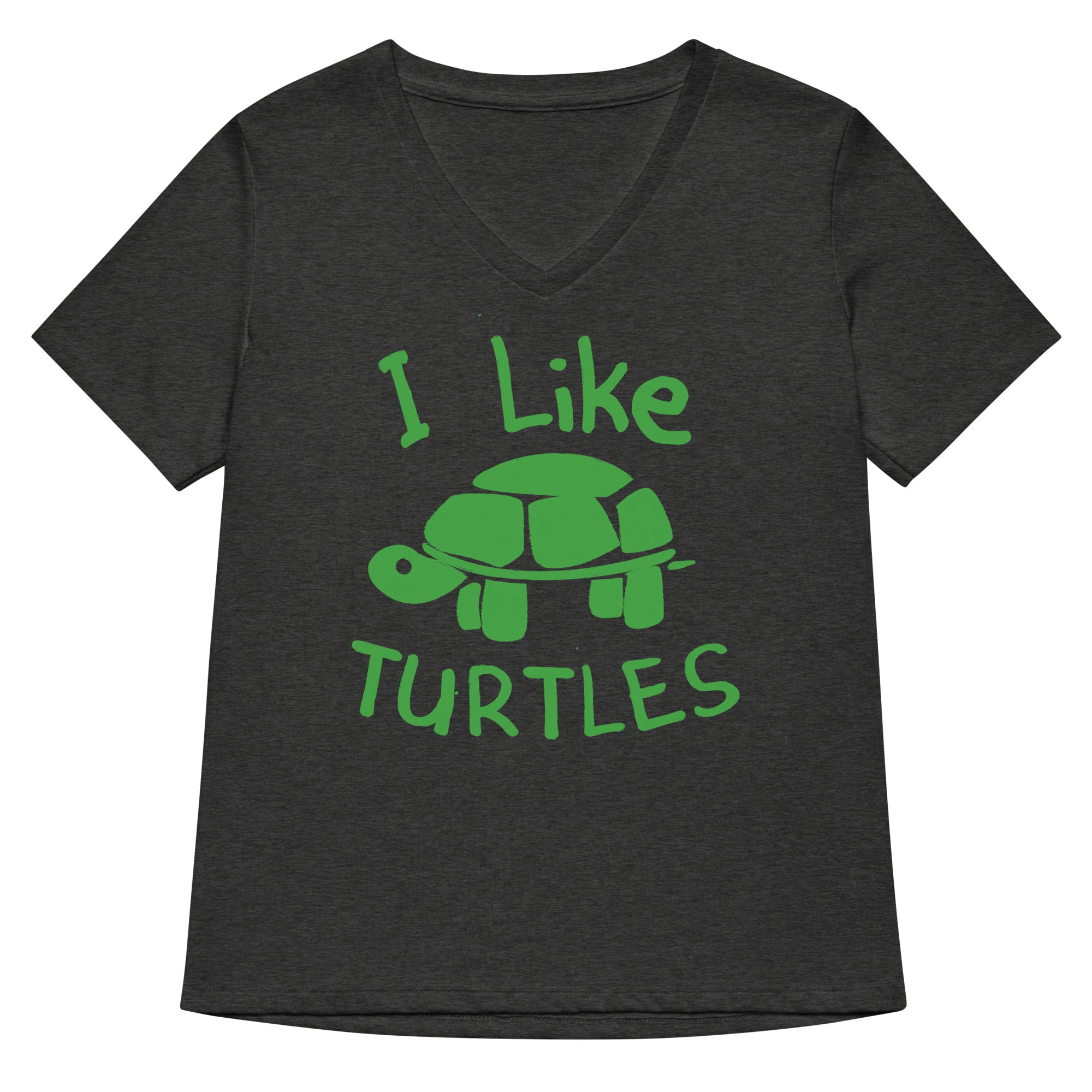 I Like Turtles Women's V-Neck Tee