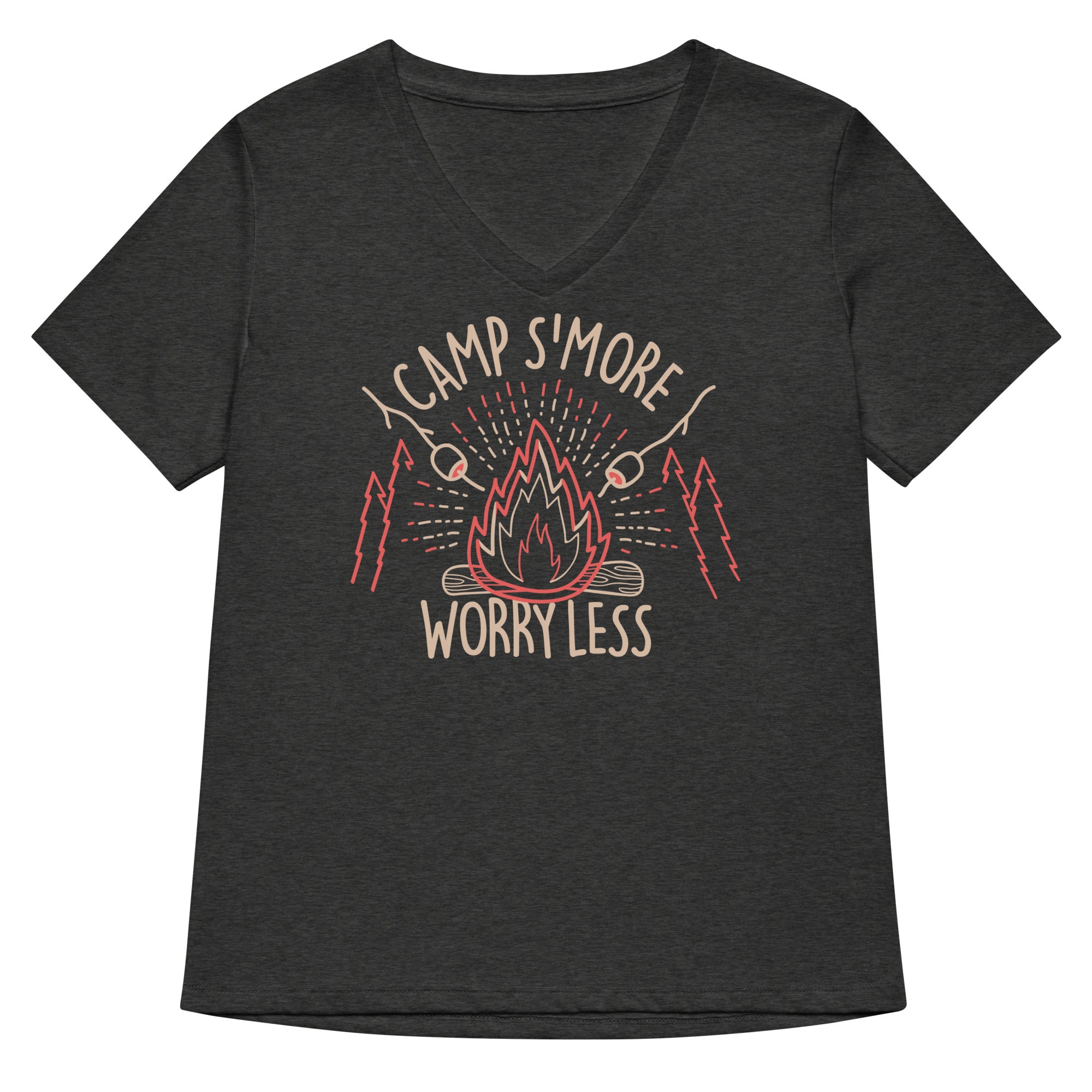 Camp S'more Worry Less Women's V-Neck Tee