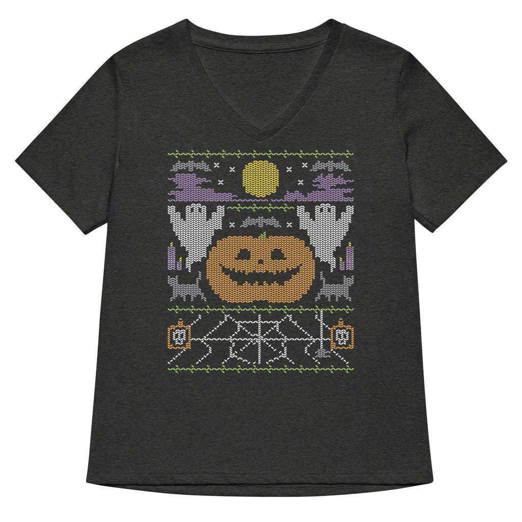 Ugly Halloween Sweater Women's V-Neck Tee